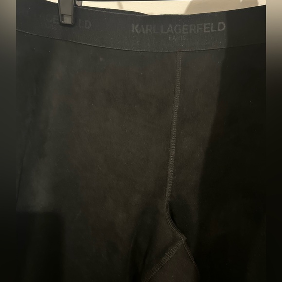 Karl Lagerfeld black suede legging sz L - Picture 2 of 4